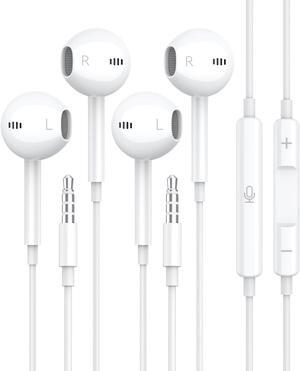 2 Pack for  Earbuds Wired [Clear Call] [MFi Certified] 3.5mm Headphones with Microphone Volume Control HiFi Stereo for iPhone/iPad/Kindle/Weather Radio