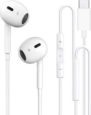 USB C Headphones Wired for iPhone 16 Type C Earphones with Microphone & Remote Noise Cancelling Earbuds for iPhone 16/15 Pro Max iPad Galaxy S23/S22/S21/S20/Ultra Note 10/20 Pixel 7/6/5/4