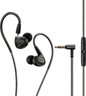 Penta Driver in-Ear Monitor Earphones Hi-Res Certified Hybrid Multi-Driver HiFi Wired IEM Headphones Detachable MMCX Connector MEMS Mic and 3-in-1 Control for Smartphones/PC/Tablet