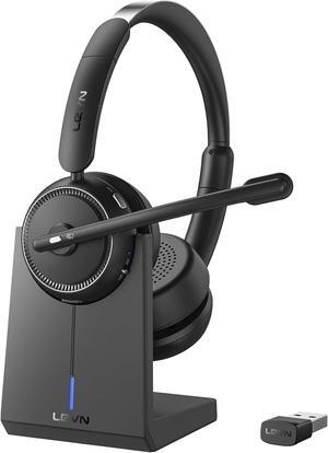 Wireless Headset with Mic for Work Bluetooth Headset with Microphone (Noise Cancelling & Mute Button)Wireless Headphones with Mic for Work from Home/Office/PC/Call Center/Computer/Laptop/Teams/Zoom