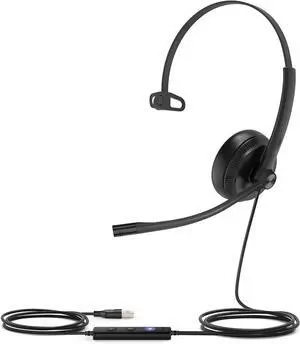 UH34 Wired Headset Single Ear USB Headset with Noise Cancelling Mic Teams Certified Mono Headset for PC Laptop VoIP Phone All Day Comfort Design Mute Button Busylight