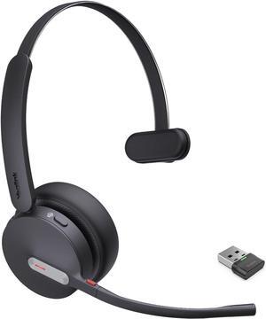 BH70 Mono Wireless Bluetooth Headset with Microphone for Work up to 35h Talking Battery Life 3-Mic Noise Cancellation 91g Lightweight Microsoft Teams Certified Work Headsets for PC