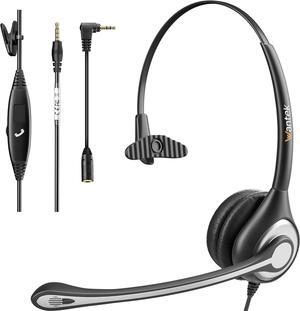 Cell Phone Headset with Microphone Noise Cancelling for PC 3.5mm Jack Volume Control Wired Computer Headset for Zoom Skype for Office Business Call Center Clear Chat