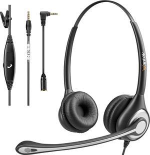 Phone Headset Wired Computer Headset with Microphone  Noise Cancelling 3.5mm/2.5mm Headphones for PC Laptop Mac iPhone   Compatible with Zoom Teams Call Center Home Office