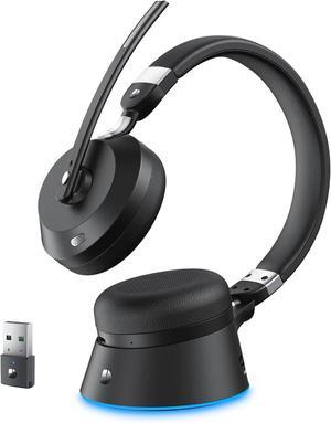 Wireless Headset with Mic for Work Bluetooth Headset with Microphone Wireless Headphones for Work from Home/Office/Call Center/PC/Computer/Laptop/Teams/Zoom/Skype