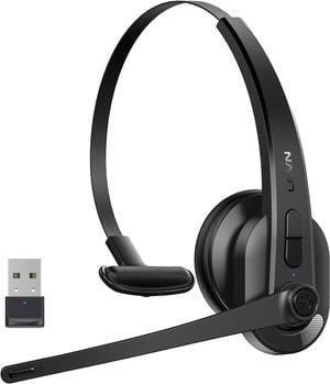 Wireless Headset with Mic for Work Bluetooth 5.3 Headset with Microphone (AI Noise Cancelling) Wireless Headphones with Mic & Mute Button for Work from Home/PC/Call Center/Computer/Laptop/Teams