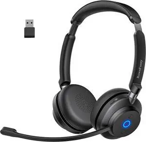 Wireless Headset with Mic for Work Bluetooth 5.3 Advanced Noise reduction Microphone & HD Microphone & HiFi Stereo & Ultra Lightweight Comfortable Bluetooth Headphones for PC Laptop iPhone Zoom