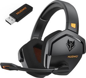 G06 Dual Wireless Gaming Headset with Microphone for PS5 PS4 PC - 23ms Low Latency Audio - 100-Hour of Playtime - 50mm Drivers (Black-Orange)