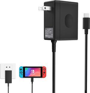 Charger for Nintendo Switch AC Adapter for N-intendo S-with - Fast Travel Wall Charger with 5FT USB C Cable 15V/2.6A Power Supply for Nintendo Switch Supports TV Mode and Dock Station (Black)