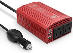 300W Power Inverter DC 12V to 110V AC Car Inverter with 4.2A Dual USB Car Adapter