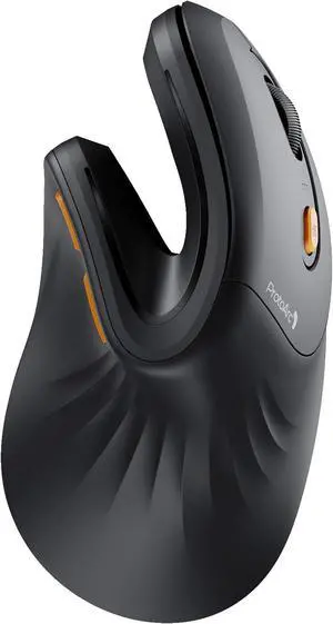Ergonomic Mouse EM11 NL Bluetooth Rechargeable Wireless Vertical Mouse 3 Multi-Device Connectivity for Computer/PC/Laptop 2.4GHz Optical Mice for Windows Mac OS Black