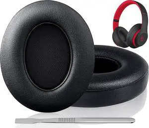 Beats Studio Replacement Earpads for Beats Studio 3 & 2 (B0500/ B0501) 2 Pieces Noise Isolation Comfortable Memory Foam Ear Cushions (Black)