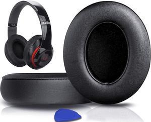 Replacement Ear Pads Cushions for Beats Studio 2.0 & 3 Wired/Wireless Over-Ear Headphones Earpads with Soft Protein Leather Noise Isolation Memory Foam (Black)