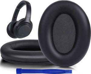 Professional Earpads Cushions Replacement for  WH-1000XM3 (WH1000XM3) Over-Ear Headphones Ear Pads with Softer Protein Leather Noise Isolation Memory Foam Added Thickness (Black)