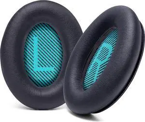 Wicked Cushions Premium Replacement Ear Pads for  Headphones - Compatible with QC15 / QC25 / QC35 & 35 ii / QC2 / AE2 / AE2i / AE2W / Soundlink - Softer Leather Luxury Memory Foam | Black