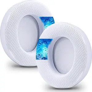 Oval Shape Virtuoso XT Cooling Gel Earpads for Virtuoso RGB Wireless SE & XT Headsets - Enlarged Inner Hole (White)