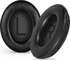 Replacement Ear-Pads for  Quiet-Comfort QC 35 (ii) 25 15 2 Headphones Tear-Proof Cushion for QC35 (ii) QC25 QC15 QC2 SoundTrue/SoundLink AE2/AE2i/AE2w Around-Ear Headphones (Black)