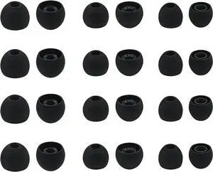 Ear Tips for in-Ear Headphones S/M/L Sizes 12 Pairs Soft Silicone Earbuds Tips Eartips with 3.8mm Connector Hole Fit Most in-Ear Earbuds(Inner Hole 3.8mm -4.8mm) 12 Pairs Black S/M/L
