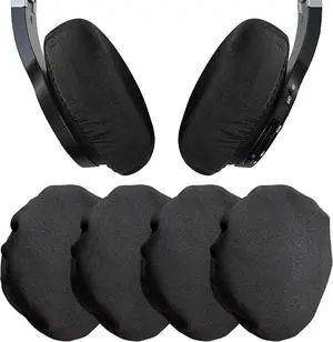 Headphone Ear Pads Covers 2 Pairs Washable Strechable Headset Earpad Cloth Cover for Gym Training Aviation Racing Gaming Over The Ear Headphones Fit 3.5 - 4.3 Ear Pads