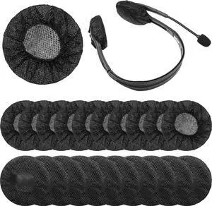 200 Pieces Disposable Headphone Ear Cover Non-Woven Sanitary Earpad Covers for Most On Ear Headphones(S 6.5 cm/ 2.6 inch Black)