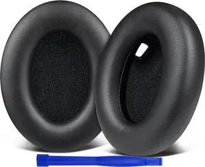 Replacement Earpads for  WH-1000XM4 (WH1000XM4) Headphones Ear Pads Cushions with Noise Isolation Foam Added Thickness Without Affecting Sensor - Black