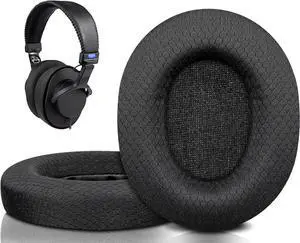 Mesh Fabric Replacement Earpads for  MDR-7506 MDR-V6 MDR-V7 MDR-CD900ST Monitor Headphones Ear Pads Cushions with Softer High-Density Foam - Black