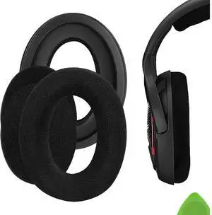 Geekria Comfort Velour Replacement Ear Pads Compatible with Sennheiser Game ONE PC360 PC363D PC373D Headphones Ear Cushions (Black)