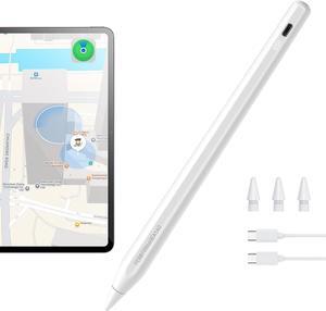 Geo Digital iPad Pencil Findmy Compatible with  iPad 2018-2025 with Easy Shortcuts for  iPad A16/10/9/8 & Air 13/11 & Pro 12.9/13/11 & Mini 7/6/5 White(No Wireless Charging)