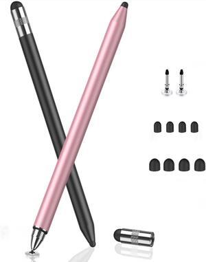 3 in 1 Stylus Pens for Touch Screens High Sensitivity & Precision Capacitive Stylus for  iPad iPhone Tablets  Galaxy All Universal Touchscreen Devices (2 Pack-Black/Rose Gold)