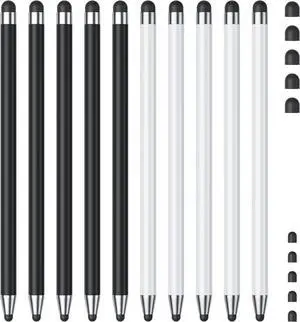 Stylus (10Pcs) Stylus Pen for Touchscreen High Precision and Sensitivity Stylus Pen for iPad/iPhone//Android Smartphone and Tablets Compatible with All Capacitive Touch Screen (Black/White)
