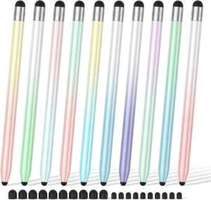 Stylus Pen for Touchscreen 10Pcs High Sensitivity & Precision Capacitive Stylus Pen for iPad iPhone Android Smartphone Tablets and All Universal Touchscreen Devices (10 Gradient Colors)