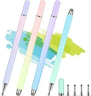 Stylus Pens for Touch Screens 4 Pcs High Precision Disc Stylus with Magnetic Cap 2 in 1 Stylus Pen Compatible with iPhone iPad Pro Mini Air and  Tablets