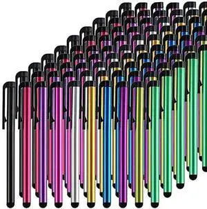 Stylus Pens for Touch Screens 100 Pieces Universal Colorful Long Metal Stylists Pack for iPad iPhone Android Galaxy Chrome Book Tablets Assorted Colors All Devices - 4