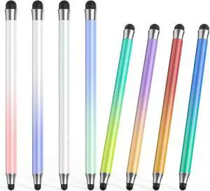 Stylus (8Pcs) 2 in 1 Stylus Pen for Touchscreen High Precision and Sensitivity Double Rubber Tips Compatible with iPad/iPhone//Android Tablets and Other Capacitive Touch Screen (Multicolor)