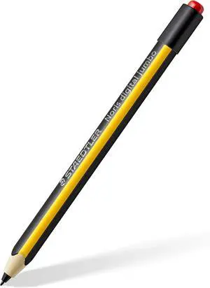 Noris jumbo 180J 22. EMR Stylus with soft eraser. For writing drawing and erasing on EMR displays yellow-black (check compatibility)
