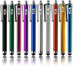 TCD 10 Pack Stylus Pen for Touch Screen Universal Capacitive Digital Stylus Pen for iPad iPhone Tablet Laptop  Premium Thick Styluses for All Touchscreen Devices with Rubber Tip Multi Colors