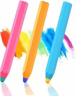 2025 Stylus Pens for Touch Screens Crayon Stylus for Kids Pencil Shape 3 Pack of Pink Blue Yellow Universal Capacitive Stylus Compatible with ipad/iPhone/Android/Kindle//