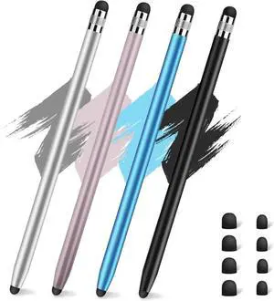 4 Pcs Stylus Pen for Touch Screen Work for iPad/iPhone/Android Tablets Stylus 2-in-1 Sensitivity and High Precision Compatible with All Touch Screens