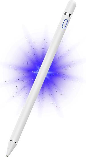 Active Digital Stylus Pen for Touchscreen Stylus Pencil for  iPad iPad Mini/Pro/Air  iPhone Android and Most Phone & Tablet 1.5mm Fine Point Rechargeable Pens - White