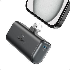 Nano Power Bank with Built-in USB-C Connector 5 000mAh Portable Charger 22.5W for iPhone 16/15 Series  iPad Pro/Air and More