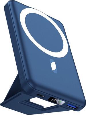 Magnetic Power Bank 10000mAh Foldable Wireless Portable Charger with USB-C Cable LED Display for Mag-Safe Battery Pack 22.5W PD Fast Charging for iPhone 16/15/14/13/12 Pro/Pro Max/Plus/Mini