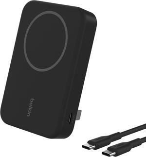 Portable Charger Wireless Power Bank 10 000mAh w/ Qi2 MagSafe Compatible + Built-in Pop-up Kickstand - Compatible w/iPhone 16 15 14 Plus Pro Pro Max and More - Black