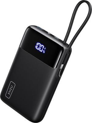 45W Portable Charger Smallest 20000mAh Power Bank with Build in USB-C Cable Fast Charging USB C in&Out Battery Pack Travel Phone Charger for iPhone 16 15  S25 S24 Google iPad etc