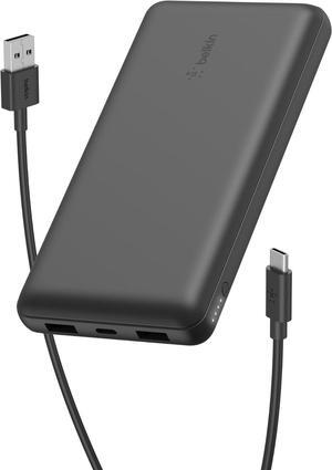 Portable Charger USB-C Power Bank 20 000mAh w/ 2 USB-A Ports 15W w/ Type-A to Type-C Cable for iPhone 16 16 Plus 16 Pro 16 Pro Max  Galaxy S25 Galaxy S24 Pixel 9 & More - Black