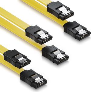 isptewhie SATA Cable III 3 Pack SATA Cable III 6Gbps Straight HDD SDD Data Cable with Locking Latch 15.7 Inch 40cm Compatible for SATA HDD  SSD  CD Driver  CD Writer - Yellow