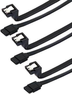 Cable Matters 3-Pack 90 Degree Right Angle SATA III 6.0 Gbps SATA Cable  (SATA 3 Cable) Black, 18 Inches
