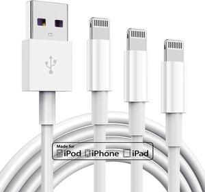isptewhie 3 Pack Apple MFi Certified iPhone Charger Cable  Apple Lightning to USB Cable Cord  2.4A Fast Charging Apple Phone Long Chargers for iPhone 12/11/11Pro/11Max/ X/XS/XR/XS Max/8/7/ 3ft  White