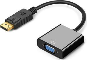 isptewhie DisplayPort (DP) to VGA Adapter,1080P Gold-Plated Display Port to VGA Adapter (Male to Female) for Computer, Desktop, Laptop, PC, Monitor, Projector, HDTV-Black
