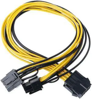 PCI-E 8-Pin To 2x 8 Pin / 6 Pin Dual Power Splitter Cable Extension Wire