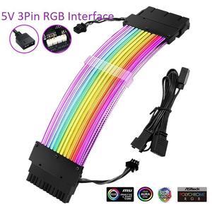 Lian Li Strimer Wireless 24 Pin - Addressable RGB Power Extension Cable with 2.4 GHz Wireless Control - 12 Light Guides - Wireless Controller NOT